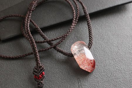 Psychic Stone Pendant * strawberry_quartz 01 *